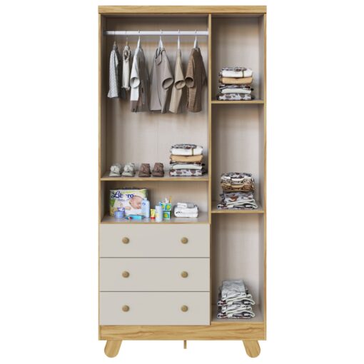 GUARDA-ROUPA 3 PORTAS PINGO  – PEROBA MÓVEIS