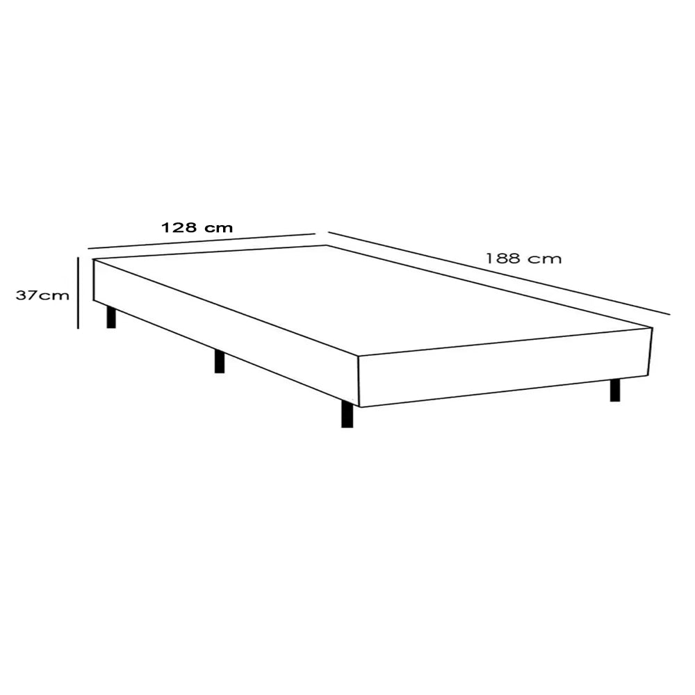 BASE BOX UNIVERSAL VIÚVA EM VELUDO 37X188X128CM ALTO NIVEL