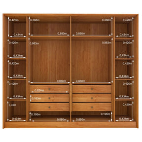 GUARDA-ROUPA 6 PORTAS BARCELONA/MONTSERRAT RIPADO 2,75 M  – TCIL