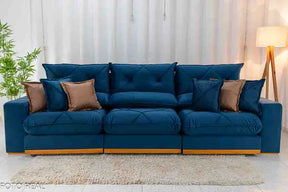 SOFÁ RETRÁTIL RECLINÁVEL GRAN BELLO 3.20M VELUDO - MOLAS ENSACADAS