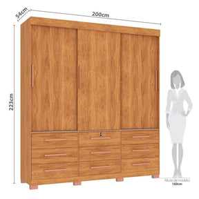 GUARDA-ROUPA 3 PORTAS TORONTO RP1930 2,00 M – FELLICCI