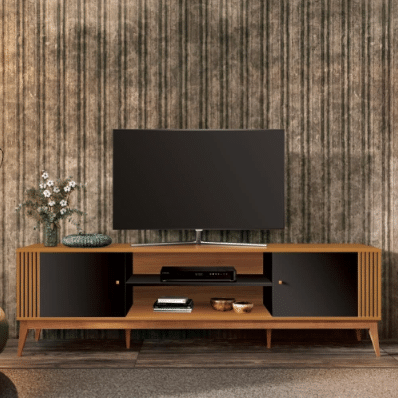 RACK LEGACY 1.6 COM 2 PORTAS E DETALHE RIPADO – TV ATÉ 60 POLEGADAS