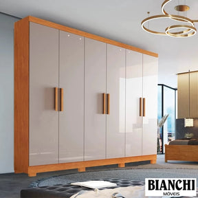 ROUPEIRO CASAL SERGIPE  6 PORTAS C/ PÉS 100% MDF – BIANCHI