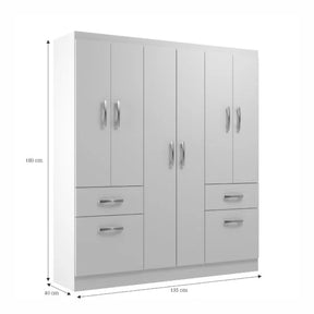 GUARDA-ROUPA NEW HÉRCULES CASAL 8 PORTAS 2 GAVETAS