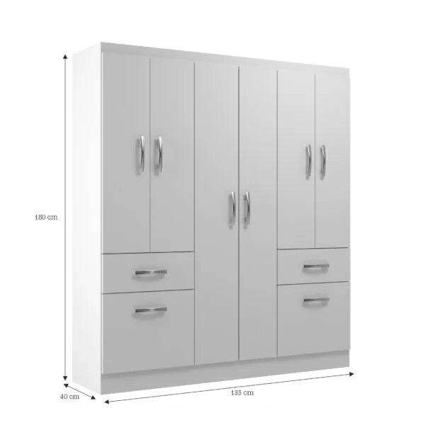 GUARDA-ROUPA NEW HÉRCULES CASAL 8 PORTAS 2 GAVETAS