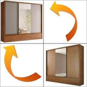GUARDA-ROUPA 3 PORTAS LOUNGE 2,67 M  – DEMÓBILE