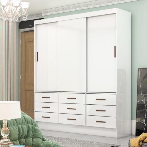 GUARDA-ROUPA 3 PORTAS SEVILHA (SEM ESPELHO) 1,62 M  – CARIOCA MÓVEIS