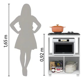 BALCÃO DE COZINHA COOKTOP 5 BOCAS E NICHO PARA FORNO SLIM