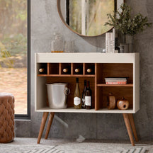 APARADOR BAR ADEGA NEW ODIN COM PÉS PALITO RETRÔ – 93CM – EJ MÓVEIS