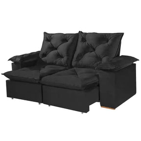 SOFÁ PORTO MADERO 3 LUGARES RETRÁTIL E RECLINÁVEL 200CM TECIDO VELUDO IMPERIAL DECOR