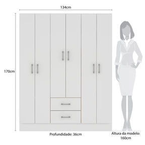 GUARDA-ROUPA 6 PORTAS JAMAICA 6002 1,34 – FELLICCI