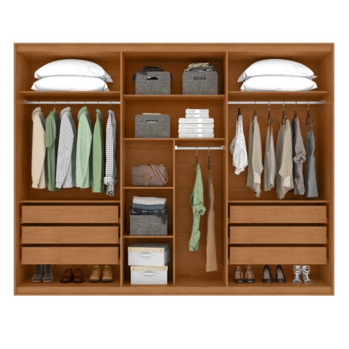 GUARDA-ROUPA 6 PORTAS SUAVITÁ 2,70 M AMÊNDOA CLEAN – LOPAS