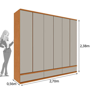 GUARDA-ROUPA 6 PORTAS ESPARTA/LACÔNIA 2,70 M  – TCIL
