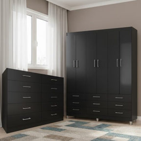 GUARDA-ROUPA 6 PORTAS PARATY + CÔMODA 10 GAVETAS CARIBE  – FELLICCI