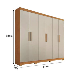 ROUPEIRO CASAL SERGIPE  6 PORTAS C/ PÉS 100% MDF – BIANCHI
