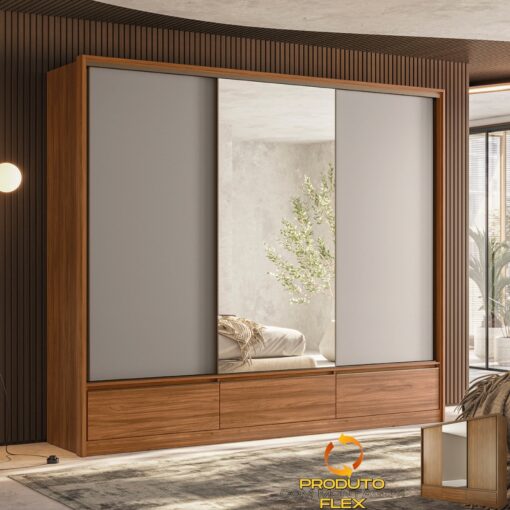 GUARDA-ROUPA 3 PORTAS LOUNGE 2,67 M  – DEMÓBILE