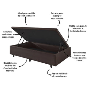 BASE BOX SOLTEIRO BAÚ BLINDADA 88x188 – ALTO NÍVEL