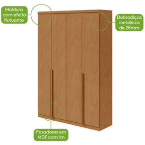 GUARDA-ROUPA 4 PORTAS ALONZO 1,54 M
