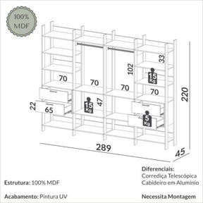 CLOSET 4 TORRES TW406 2,89 – DALLA COSTA