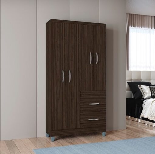 GUARDA-ROUPA 4 PORTAS MILÃO 0,91  – POQUEMA