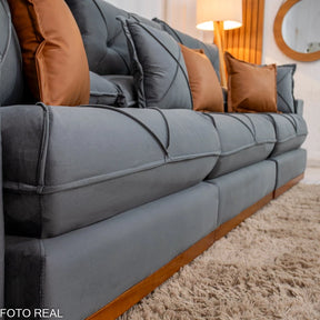 SOFÁ RETRÁTIL RECLINÁVEL GRAN BELLO 3.20M VELUDO - MOLAS ENSACADAS