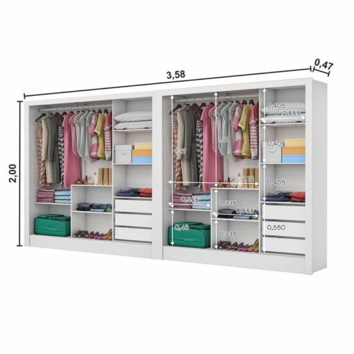 CLOSET DUBAI/SANTIAGO 1,79 M X 1,79 M – CARIOCA MÓVEIS