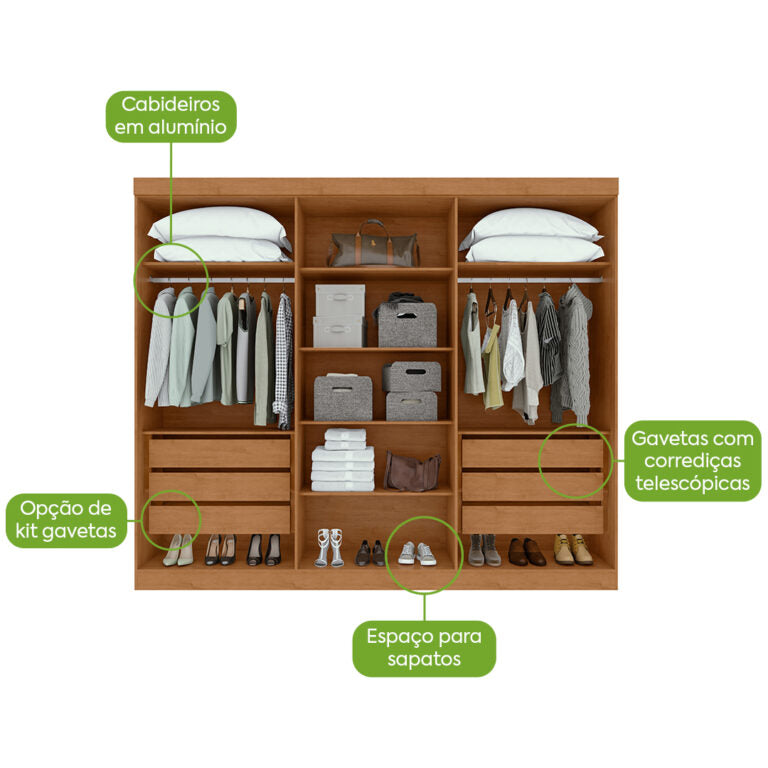 GUARDA-ROUPA 6 PORTAS BERTHA – LOPAS