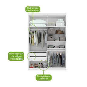 GUARDA-ROUPA 4 PORTAS ALONZO 1,54 M