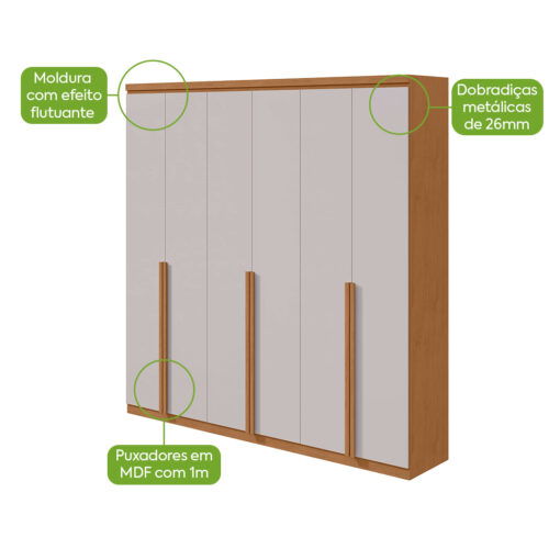 GUARDA-ROUPA 6 PORTAS ALONZO 2,30 M – LOPAS