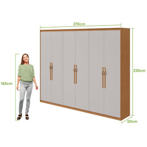 GUARDA-ROUPA 6 PORTAS SUAVITÁ 2,70 M AMÊNDOA CLEAN – LOPAS