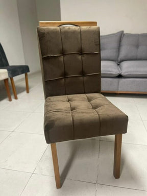 MESA ISIS 1,80m FREIJÓ COM 6 CADEIRAS SOPHIA VELUDO  – LEIFER + WM DECOR